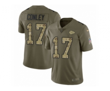 Men Nike Kansas City Chiefs #17 Chris Conley Limited Olive Camo 2017 Salute to Service NFL Jersey