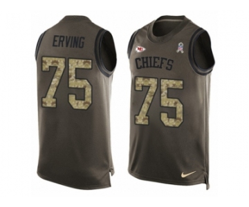 Men Nike Kansas City Chiefs #75 Cameron Erving Limited Green Salute to Service Tank Top NFL Jersey