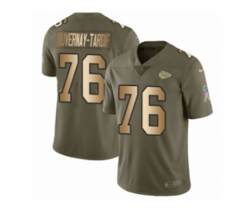 Men Nike Kansas City Chiefs #76 Laurent Duvernay-Tardif Limited Olive Gold 2017 Salute to Service NFL Jersey