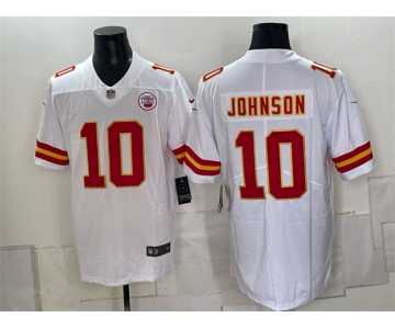 Men’s Kansas City Chiefs #10 Emmett Johnson White 2026 Vapor Untouchable Limited Stitched Football Jersey