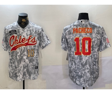 Men's Kansas City Chiefs #10 Isiah Pacheco 2024 Arctic Camo Salute To Service Stitched Baseball Jerseys