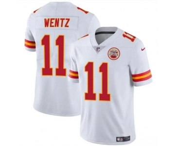 Men’s Kansas City Chiefs #11 Carson Wentz White Vapor Untouchable Limited Football Stitched Jersey