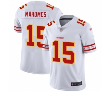 Men's Kansas City Chiefs #15 Patrick Mahomes II White Team Logo Fashion Limited Player Football Jersey