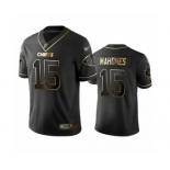 Men's Kansas City Chiefs #15 Patrick Mahomes Limited Black Golden Edition Football Jersey