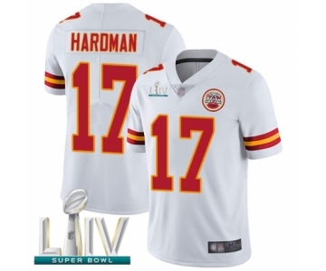 Men's Kansas City Chiefs #17 Mecole Hardman White Vapor Untouchable Limited Player Super Bowl LIV Bound Football Jersey