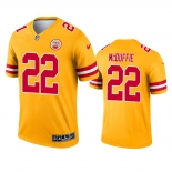Men's Kansas City Chiefs #22 Trent McDuffie Stitched Gold Inverted Legend Jersey Men's Kansas City Chiefs #22 Trent McDuffie Stitched Gold Inverted Legend Jersey