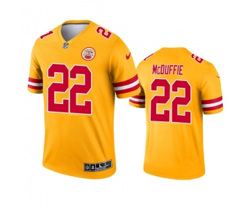 Men's Kansas City Chiefs #22 Trent McDuffie Stitched Gold Inverted Legend Jersey
