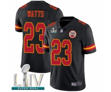 Men's Kansas City Chiefs #23 Armani Watts Limited Black Rush Vapor Untouchable Super Bowl LIV Bound Football Jersey
