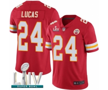 Men's Kansas City Chiefs #24 Jordan Lucas Red Team Color Vapor Untouchable Limited Player Super Bowl LIV Bound Football Jersey