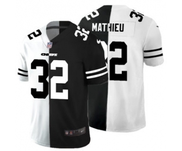 Men's Kansas City Chiefs #32 Tyrann Mathieu Black V White Peace Split Vapor Untouchable Limited Football Jersey