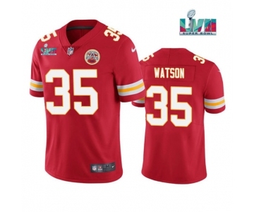 Men's Kansas City Chiefs #35 Jaylen Watson Red Super Bowl LVII Patch Vapor Untouchable Limited Stitched Jersey