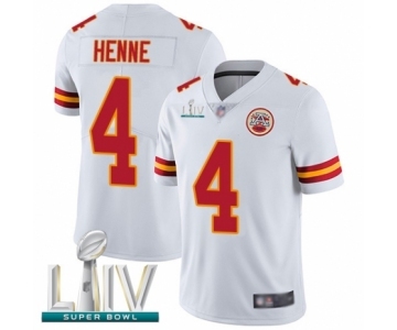Men's Kansas City Chiefs #4 Chad Henne White Vapor Untouchable Limited Player Super Bowl LIV Bound Football Jersey