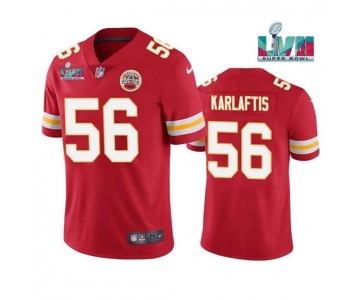 Men's Kansas City Chiefs #56 George Karlaftis Red Super Bowl LVII Patch Vapor Untouchable Limited Stitched Jersey