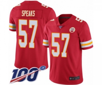 Men's Kansas City Chiefs #57 Breeland Speaks Red Team Color Vapor Untouchable Limited Player 100th Season Football Jersey