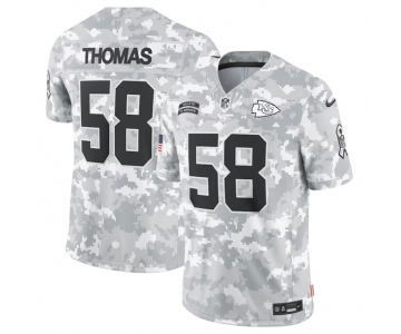 Men's Kansas City Chiefs #58 Derrick Thomas 2024 Arctic Camo Salute To Service Limited Stitched Football Jersey