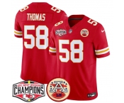 Men's Kansas City Chiefs #58 Derrick Thomas Red F.U.S.E. 2024 AFC West Division Champions Vapor Limited Stitched Football Jersey