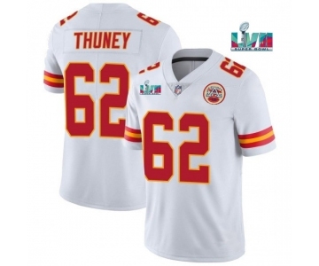 Men’s Kansas City Chiefs #62 Joe Thuney White Super Bowl LVII Patch Vapor Untouchable Limited Stitched Jersey