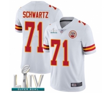 Men's Kansas City Chiefs #71 Mitchell Schwartz White Vapor Untouchable Limited Player Super Bowl LIV Bound Football Jersey