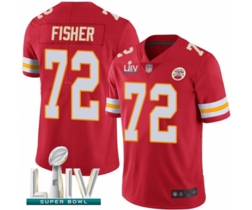 Men's Kansas City Chiefs #72 Eric Fisher Red Team Color Vapor Untouchable Limited Player Super Bowl LIV Bound Football Jersey