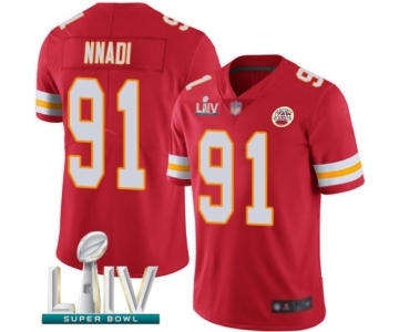 Men's Kansas City Chiefs #91 Derrick Nnadi Red Team Color Vapor Untouchable Limited Player Super Bowl LIV Bound Football Jersey