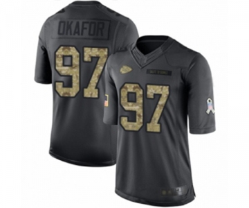 Men's Kansas City Chiefs #97 Alex Okafor Limited Black 2016 Salute to Service Football Jersey