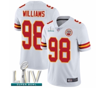 Men's Kansas City Chiefs #98 Xavier Williams White Vapor Untouchable Limited Player Super Bowl LIV Bound Football Jersey