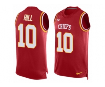 Men's Nike Kansas City Chiefs #10 Tyreek Hill Limited Red Player Name & Number Tank Top NFL Jersey