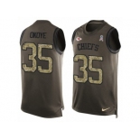 Men's Nike Kansas City Chiefs #35 Christian Okoye Limited Green Salute to Service Tank Top NFL Jersey