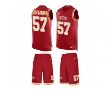 Men's Nike Kansas City Chiefs #57 D.J. Alexander Limited Red Tank Top Suit NFL Jersey