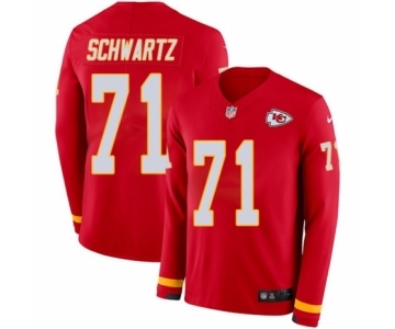 Men's Nike Kansas City Chiefs #71 Mitchell Schwartz Limited Red Therma Long Sleeve NFL Jersey