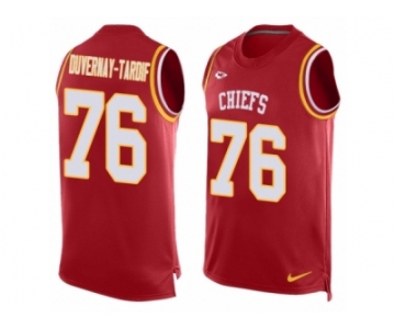 Men's Nike Kansas City Chiefs #76 Laurent Duvernay-Tardif Limited Red Player Name & Number Tank Top NFL Jersey