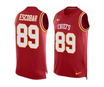 Men's Nike Kansas City Chiefs #89 Gavin Escobar Limited Red Player Name & Number Tank Top NFL Jersey