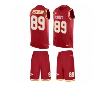 Men's Nike Kansas City Chiefs #89 Gavin Escobar Limited Red Tank Top Suit NFL Jersey