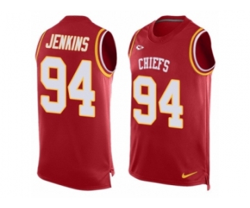 Men's Nike Kansas City Chiefs #94 Jarvis Jenkins Limited Red Player Name & Number Tank Top NFL Jersey
