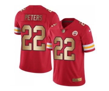 Nike Kansas City Chiefs #22 Marcus Peters Red Men's Stitched NFL Limited Gold Rush Jersey