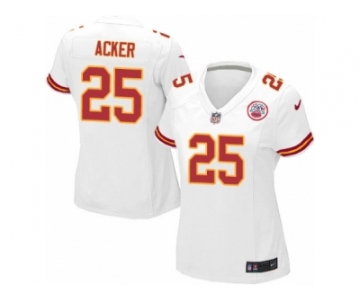 Women Nike Kansas City Chiefs #25 Kenneth Acker Game White NFL Jersey