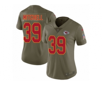Women Nike Kansas City Chiefs #39 Terrance Mitchell Limited Olive 2017 Salute to Service NFL Jersey