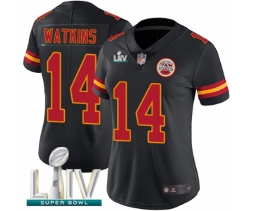 Women's Kansas City Chiefs #14 Sammy Watkins Limited Black Rush Vapor Untouchable Super Bowl LIV Bound Football Jersey