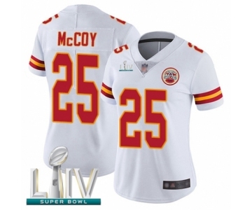 Women's Kansas City Chiefs #25 LeSean McCoy White Vapor Untouchable Limited Player Super Bowl LIV Bound Football Jersey