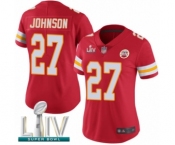 Women's Kansas City Chiefs #27 Larry Johnson Red Team Color Vapor Untouchable Limited Player Super Bowl LIV Bound Football Jersey