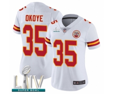 Women's Kansas City Chiefs #35 Christian Okoye White Vapor Untouchable Limited Player Super Bowl LIV Bound Football Jersey