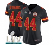 Women's Kansas City Chiefs #44 Dorian O'Daniel Limited Black Rush Vapor Untouchable Super Bowl LIV Bound Football Jersey