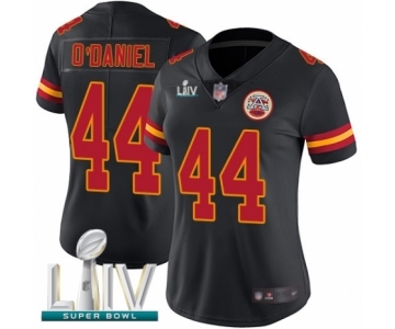 Women's Kansas City Chiefs #44 Dorian O'Daniel Limited Black Rush Vapor Untouchable Super Bowl LIV Bound Football Jersey