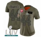 Women's Kansas City Chiefs #44 Dorian O'Daniel Limited Olive 2019 Salute to Service Super Bowl LIV Bound Football Jersey
