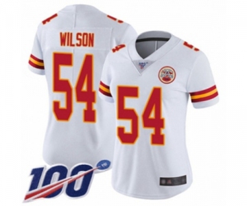 Women's Kansas City Chiefs #54 Damien Wilson White Vapor Untouchable Limited Player 100th Season Football Jersey