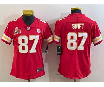 Women's Kansas City Chiefs #87 Taylor Swift Red 2025 Super Bowl LIX Patch Vapor Untouchable Limited Stitched Football Jersey