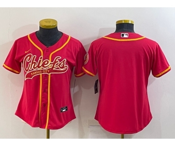 Women's Kansas City Chiefs Blank Red With Patch Cool Base Stitched Baseball Jersey
