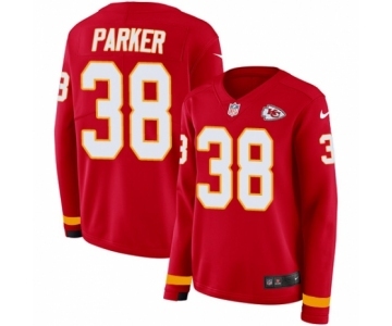 Women's Nike Kansas City Chiefs #38 Ron Parker Limited Red Therma Long Sleeve NFL Jersey