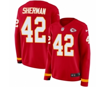 Women's Nike Kansas City Chiefs #42 Anthony Sherman Limited Red Therma Long Sleeve NFL Jersey