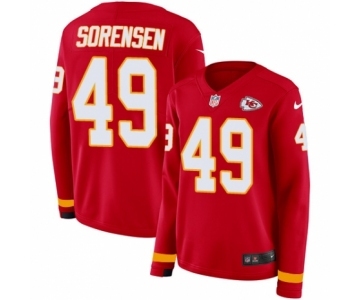 Women's Nike Kansas City Chiefs #49 Daniel Sorensen Limited Red Therma Long Sleeve NFL Jersey
